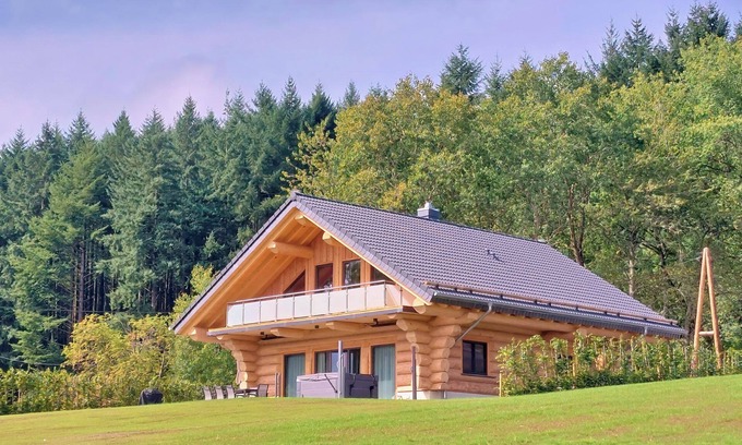Langweiler Ski Chalet | Natural log cabin chalet (new build 2025!) in the Hunsrück with lake and national park views