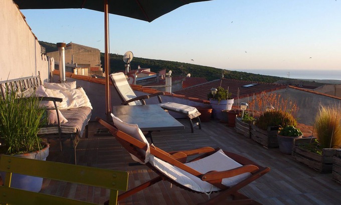 Cuglieri House | near Bosa, terrace with sublime sunsets over the sea