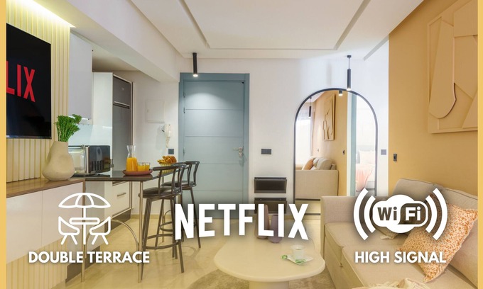 Gueliz Apartment | New! Apartment DarSun - Terrace -Fibre-Parking