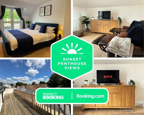 Maidstone Apartment | New! Central Penthouse, King Size Bed & Balconies
