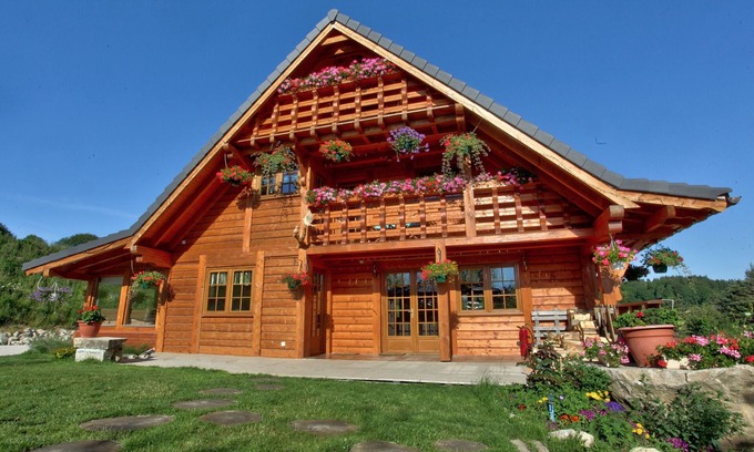 Mazet-Saint-Voy Ski Chalet | New chalet made with traditional wood with private pond
