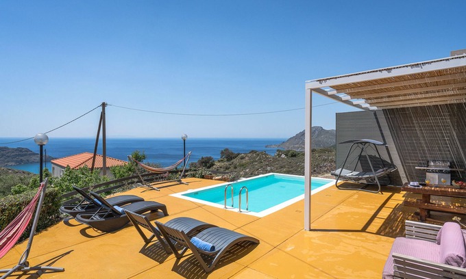 Mirthios Villa | New Modern Villa Mirthios Panorama with Private Pool and BBQ.