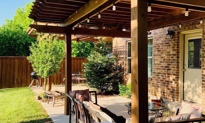 Dallas House | Nice Gated House with Gorgeous Private Patio Pergolas, Hot Tub. New 2018 build