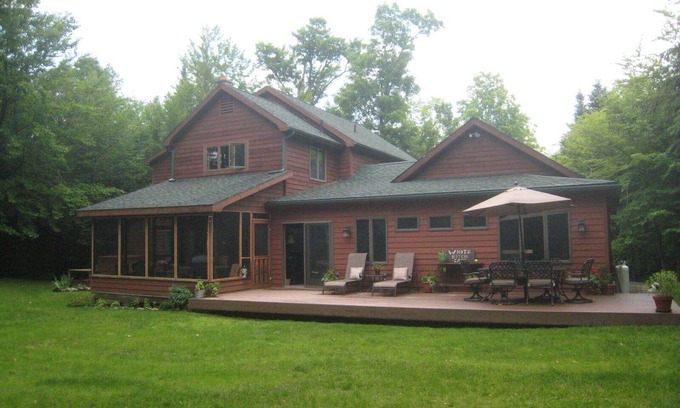 Lake Placid House | Nice quiet neighborhood with big backyard and shared beach on Mirror Lake