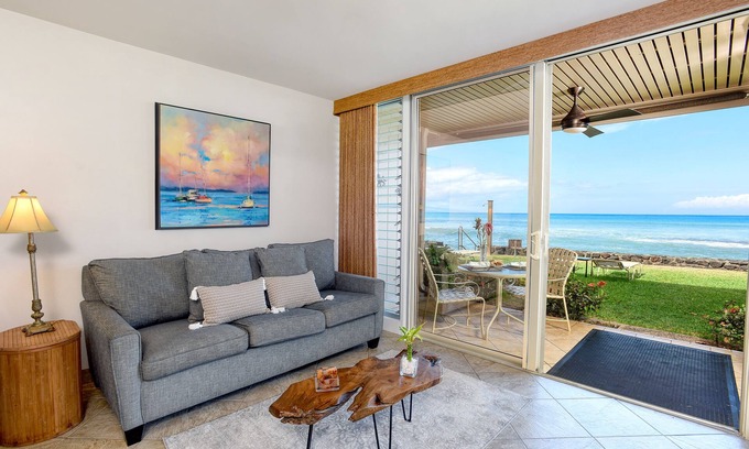 Honokowai Condo | Ocean front! 20' from water, downstairs unit. True beachfront, Pikake. No fees!