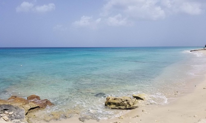 Estate Golden Rock Condo | Ocean front condo complex, 2 bed, 2 bath with a pool. Saltwater lagoon view.