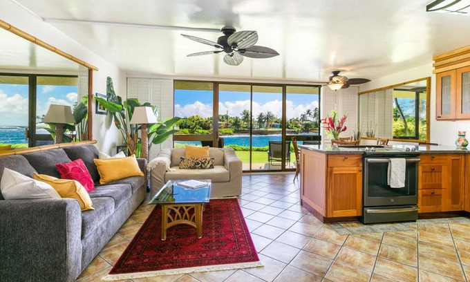 Poipu Condo | Ocean Front Luxury Condo - Relaxing Comfort