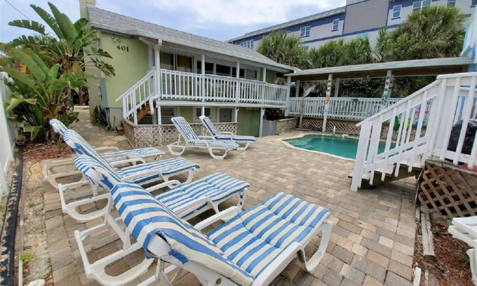 Port Canaveral House | Oceanfront Beach Cottage - Pool, Large Yard, Private Beach Access, Sleeps 12