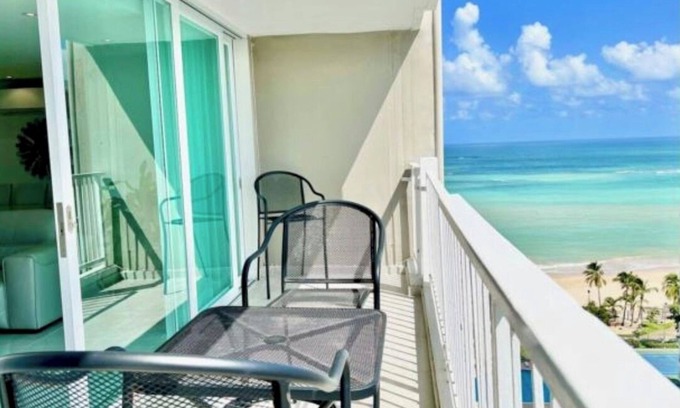 Isla Verde Condo | Oceanfront Elegance with Ocean and Mountain Views