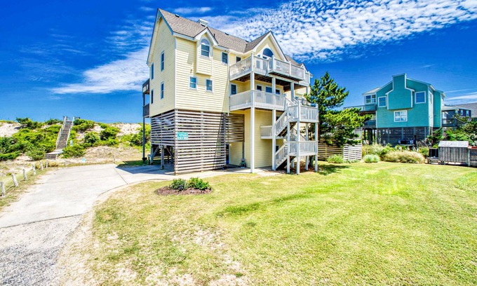 Avon House | Oceanfront home with private pool, hot tub, sunrise view, & huge decks - dog-friendly