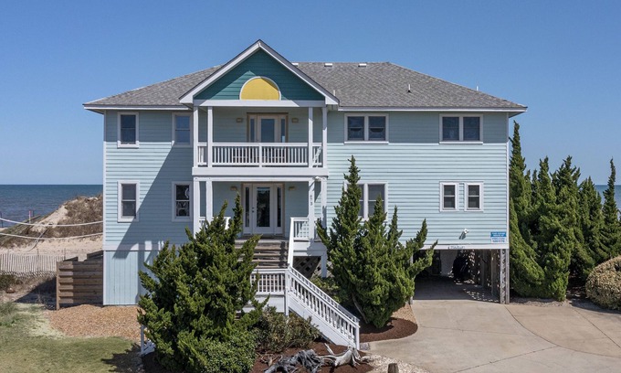 Whalehead Beach House | Oceanfront w Elevator, 6 Bedrooms & Private Walkway, Custom Pool, VIEWS