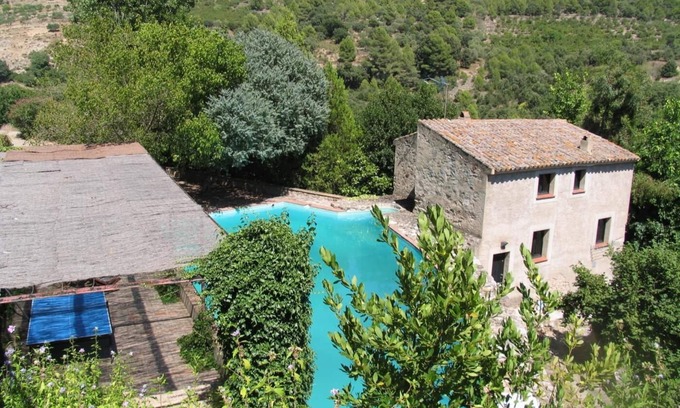 L'Aleixar Cottage | Old Mill, garden, porch with ping pong table. Swimming Pool and private barbeque