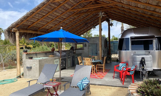 Todos Santos House | On the Beach in Todos New Airstream & Beautiful Palapa