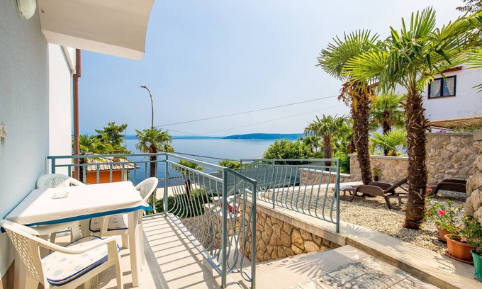 Obrs Apartment | One bedroom apartment with terrace and sea view Mošćenička Draga, Opatija (A-7766-b)