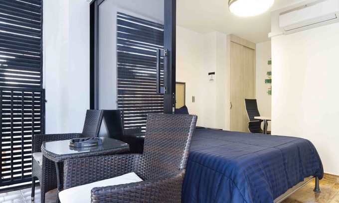 Medellin Apartment | One bedroom with Balcony ac and security hot tub Poblado