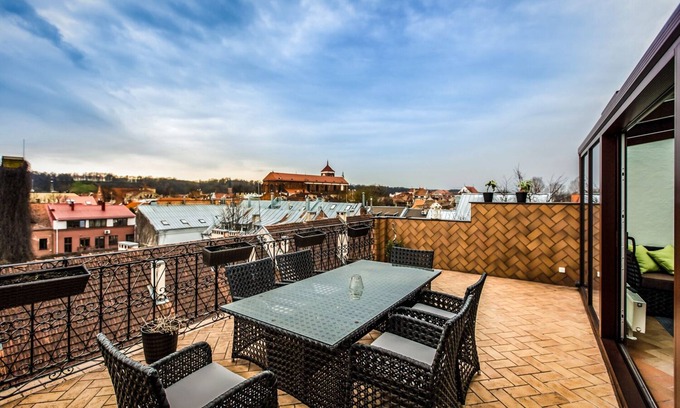 Kaunas Apartment | Orchids Suite. Old Town Roof Terrace Best View Two bedrooms Free Parking