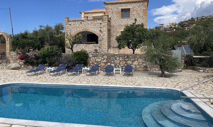 Lefktron Villa | Our beautiful Greek home with private pool, large outdoor areas and lovely views