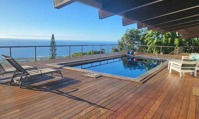 Keauhou Mauka House | Panoramic Ocean Views With Private Saltwater Pool