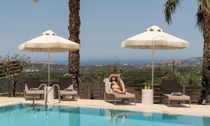 Geropotamos Villa | Panoramic Views, heated pool & barbecue!