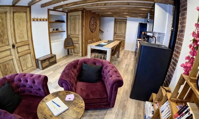 Saint-Nicolas-des-Biefs Cottage | Peaceful mountain getaway with fireplace and pets allowed