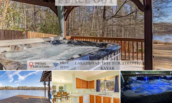Wise House | Peaceful Lakefront Home w/Hot tub, Dock, Firepit, Kayak, Cornhole, Ramp nearby