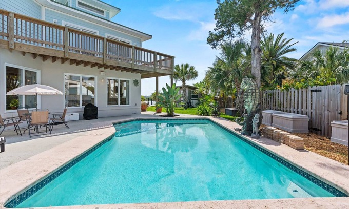 St. Augustine House | Peaceful Waterfront Retreat w/Pool, Dock, & Grill