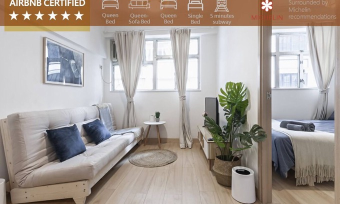 Sheung Wan Apartment | PERFECT 2BDR, 3beds SOHO hip hideout for foodies
