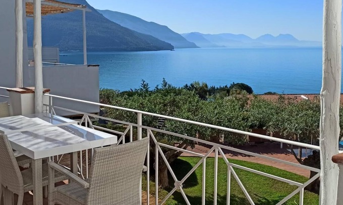 Villammare Apartment | Petrasia Sea view flat located in the Ruve Bianche Residence with swimming pool and private beach