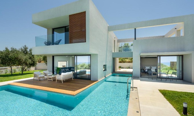 Pyrgos Psilonerou Villa | pirgos-villas, Avra & Ostria villa, Heated pool , amazing sea view