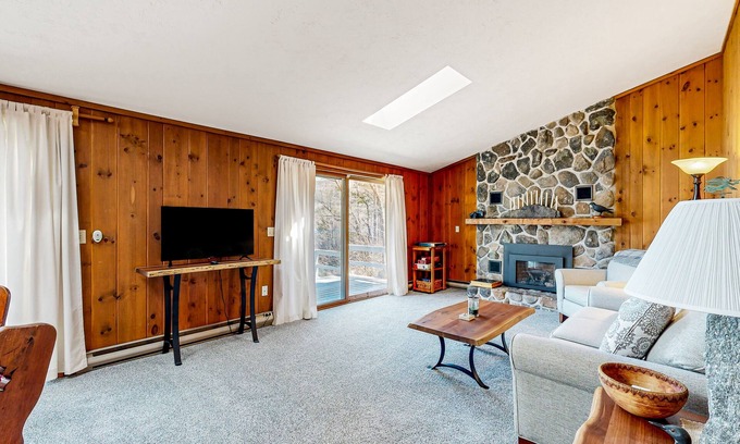 Moultonborough House | Pond & mountain view cabin with fireplace, workstation, W/D, deck, & internet