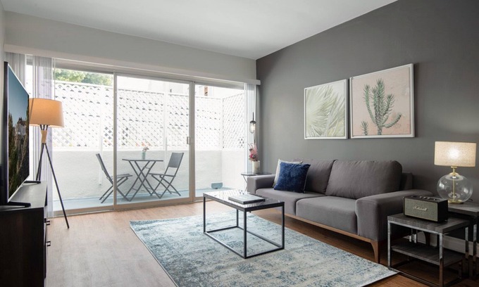 Sawtelle Apartment | Premium Brentwood 1BR w/Pool, walk to San Vicente Blvd., by Blueground