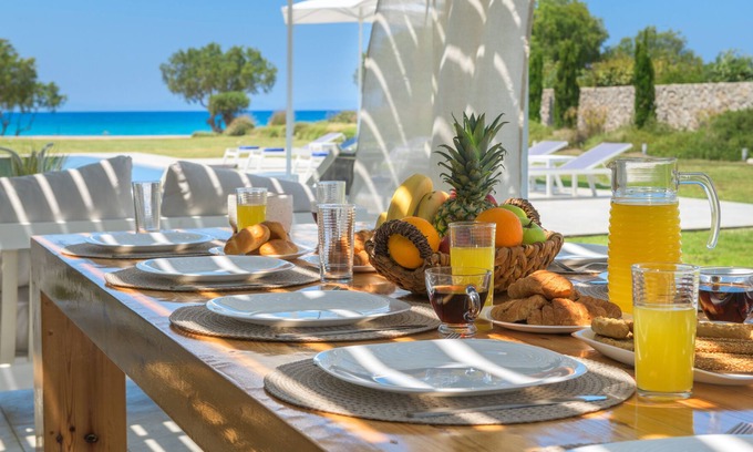 Soroni Villa | Prime Beach Front Luxury Villa with Private Tennis Court and 90m2 Infinity Pool