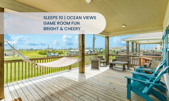 Crystal Beach House | Prime | Steps to Beach | Large Deck | Pet Friendly