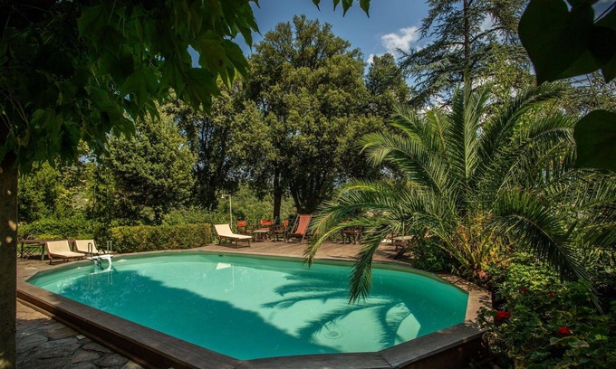 San Michele di Moriano Villa | Private Villa with WIFI, private pool, A/C, TV, patio, panoramic view, parking, close to Lucca