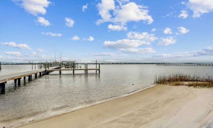 Mary Esther House | Private Beach, Pier, Pool Access with Sound Views