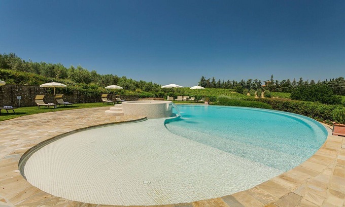 San Pietro in Bossolo Villa | Private Villa with A/C, sauna, hot tub, WIFI, private pool, TV, patio, close to Greve In Chianti