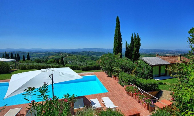 Magliano Villa | Private Villa with WIFI, A/C, pool, TV, balcony, panoramic view, parking, close to Greve In Chianti