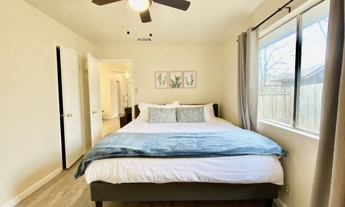 McNeil House | Private Master bedroom-near Domain and St Davis