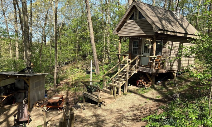 Negley Cabin | Private off grid cabin nestled on 40 acres at historic Camp Bouquet