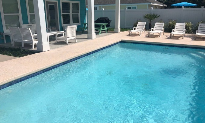 Safe Harbor House | Private Pool, Very Close to Beach, Golf Cart Accessible to Beach and Town