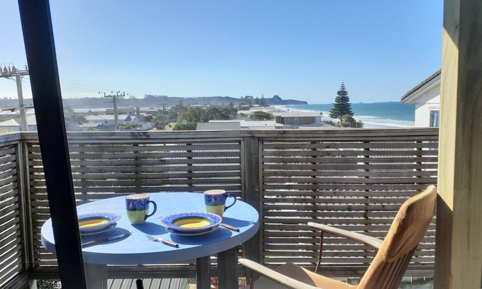 Pukehina Apartment | Pukehina Beach Studio with Balcony and Majestic views