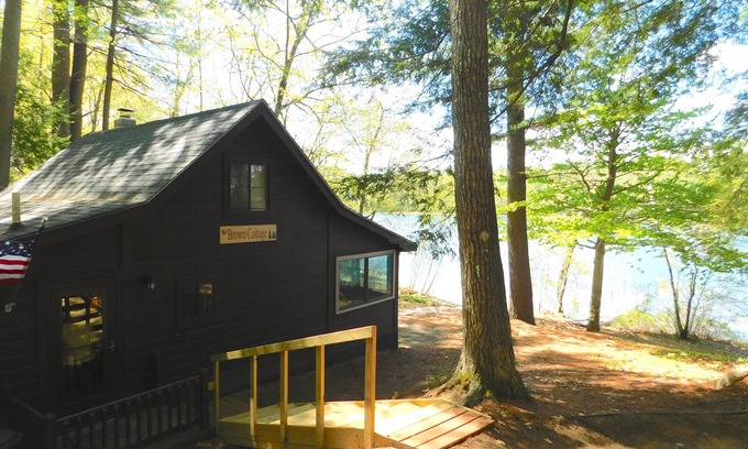 Oxford Cottage | Quaint and cozy Maine cottage on quiet Hogan Pond with large sandy beach!