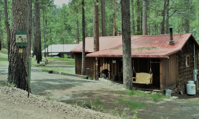 Greer Cabin | QUAINT COZY CABIN near East Fork, weekly and monthly rates, king bed, fireplace