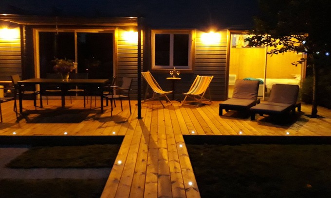 Plomeur House | Quiet new wood house Near beaches, Surf Spa Pool Terrace