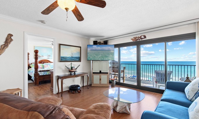 Lower Grand Lagoon Condo | Relax at Commodore 608 2BR Beachfront Condo with Gulf View & Large Balcony