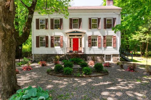 Town of Marbletown House | Relax in Style at Historic Modern on Main with Modern Amenities Wooded Views