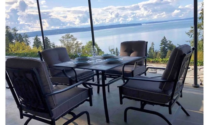 Three Tree Point Apartment | Relaxing View of Puget Sound and the Olympic Mountains 1 Bedroom