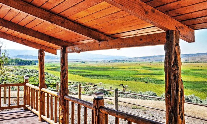 Antimony Cabin | Remote Antimony Log Cabin w/Green Meadow Views!