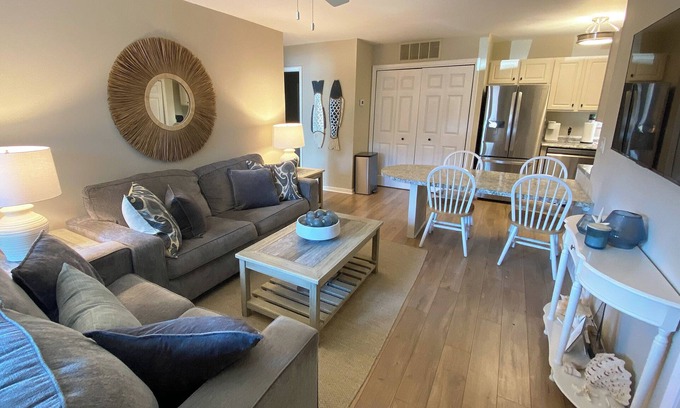 North Ocean City Condo | Renovated 1st Floor 2 Bedroom Condo close to pool and beach with outdoor space.