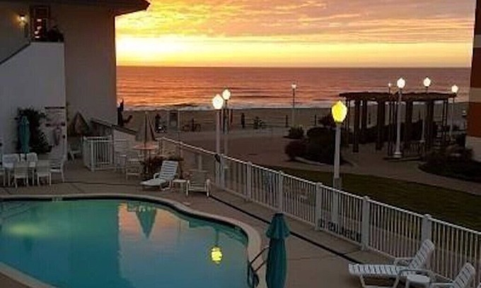 Northeast Virginia Beach Apartment | Renovated Oceanfront building, Boardwalk, Pool, Beach, Kitchen, studio for 3